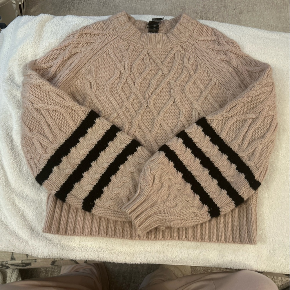 Naadam Cashmere Blend cropped cable sweater
